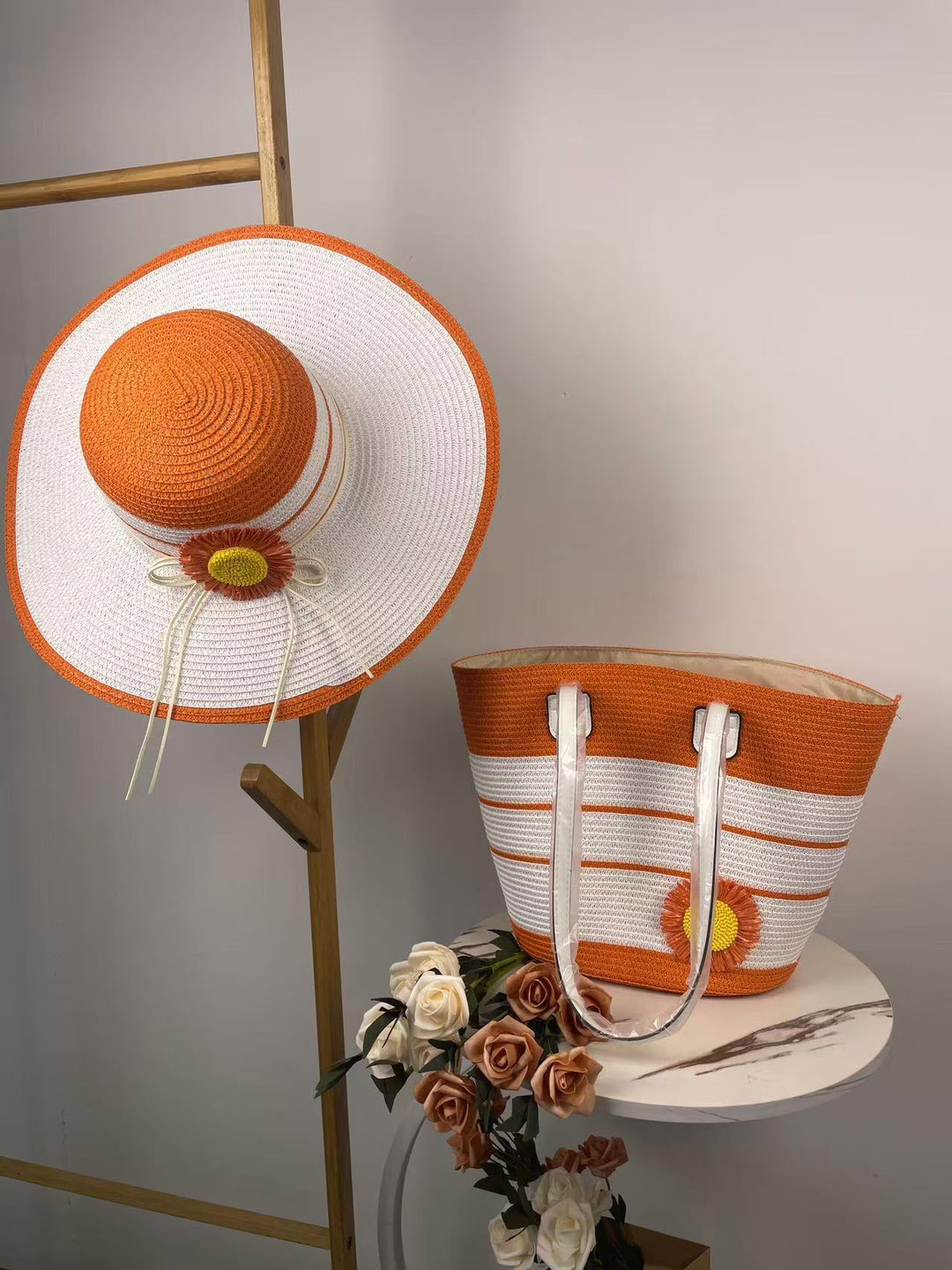 Elegant Strandveske med tilhørende solhatt Skanto