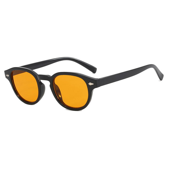 Dame rund solbrille med elegant design og UV-beskyttelse Skanto