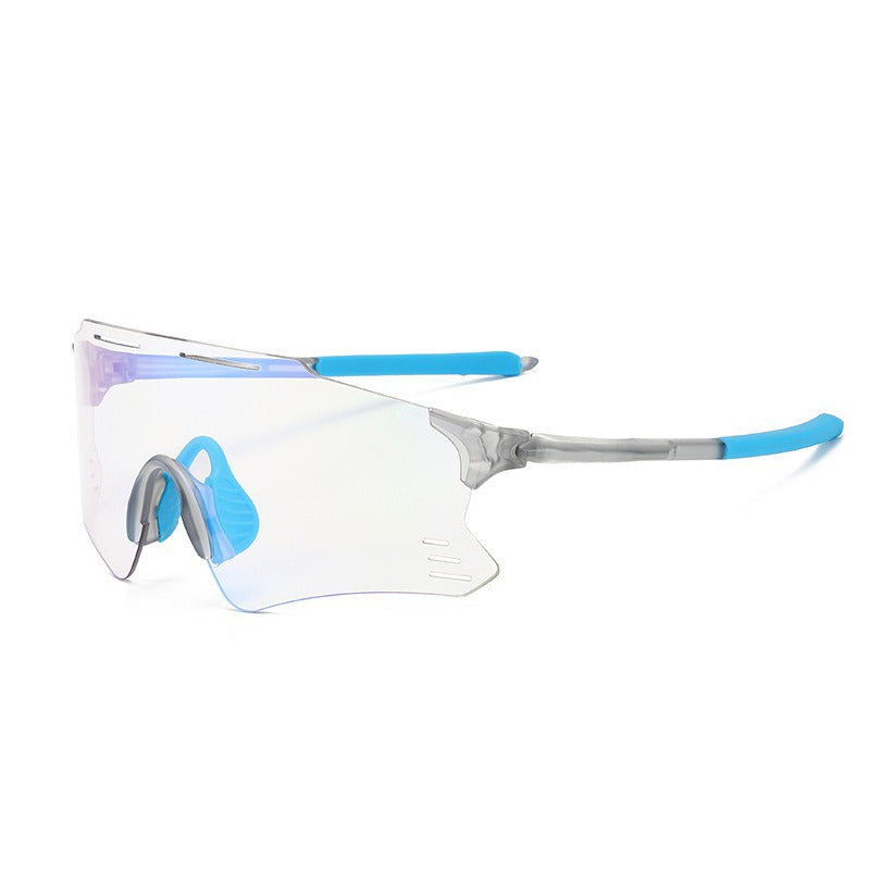 Unisex nan sporty solbriller med ett-stykke visir polarisert glass rutsfritt nesestøtte Skanto