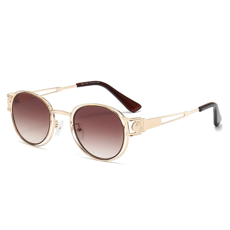 Dame solbrille med moderne metallramme og komfortable nesepads Skanto