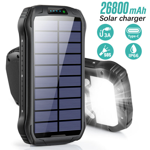 Solar Powerbank med vanntett hus og sos-funksjon Skanto