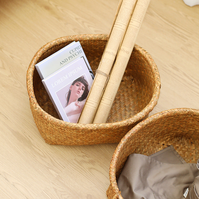 Unisex Naturfiber oppbevaringskurv med bred kant Skanto