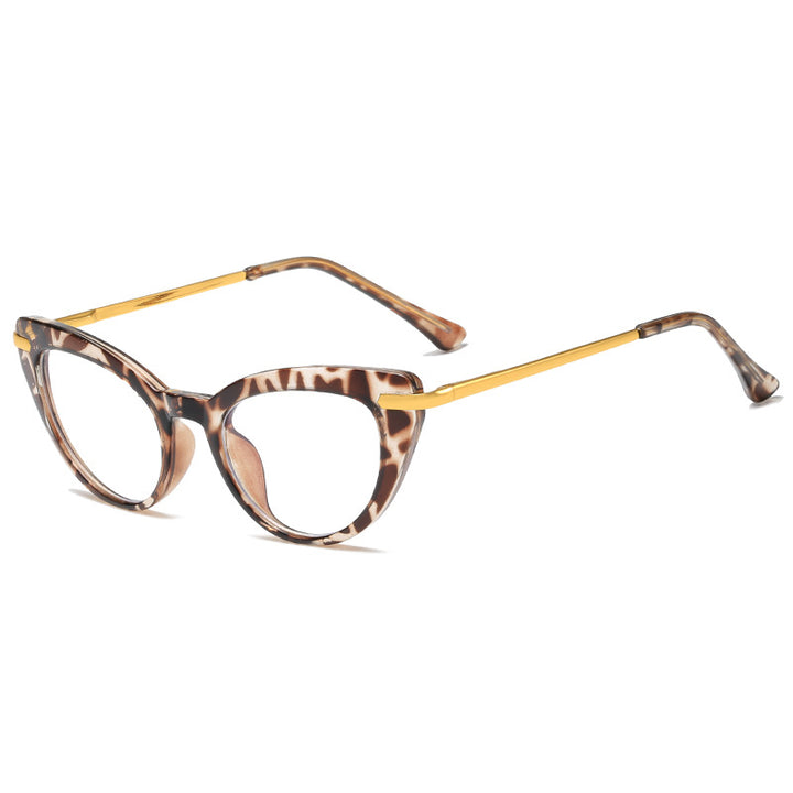 Dame Cat-Eye solbriller med glitrende metalramme Skanto