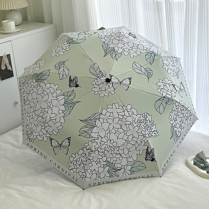 Dame Faltbar paraply med innovativt blomsterdesign Skanto