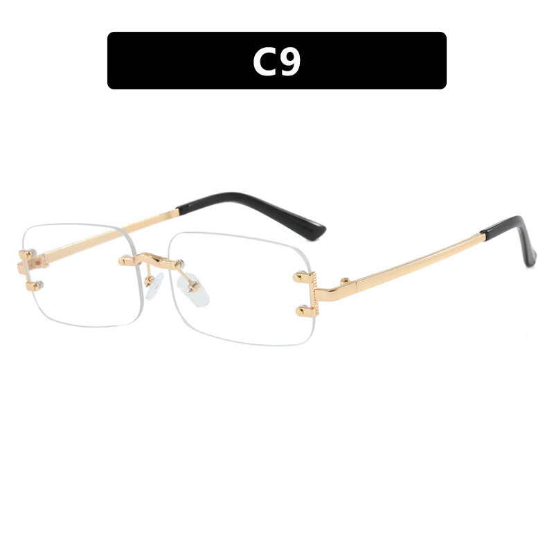 Dame kvadratisk solbrille med høykvalitets metallramme Skanto