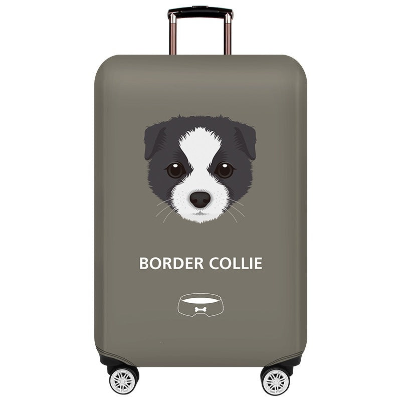 Dame Hardkoffert med lekent Border Collie-motiv Skanto