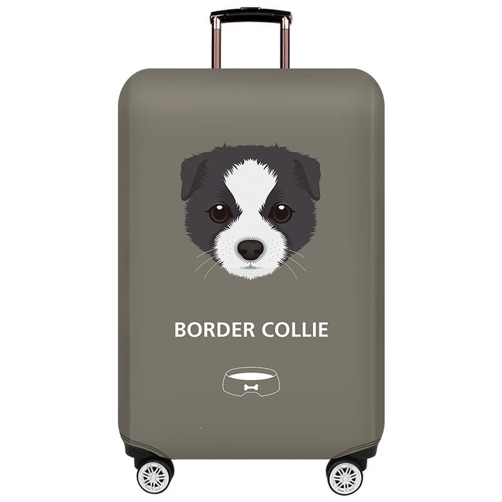 Dame Hardkoffert med lekent Border Collie-motiv Skanto