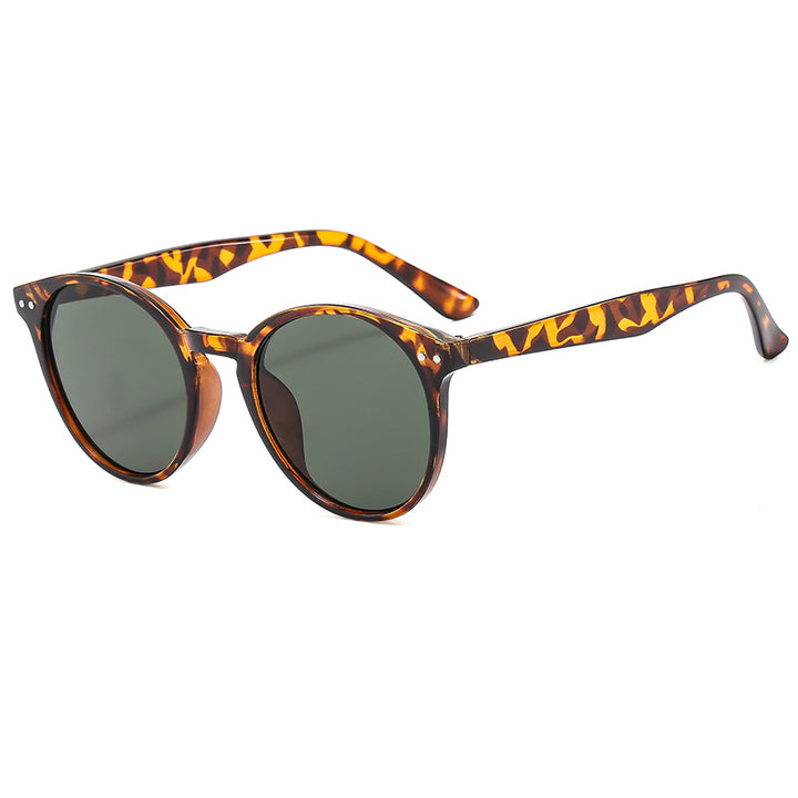 Dame moterunde solbriller med transparent ramme og UV-beskyttelse Skanto
