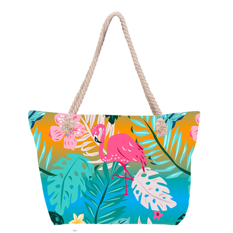 Strandveske med stilig blomsterdesign Skanto