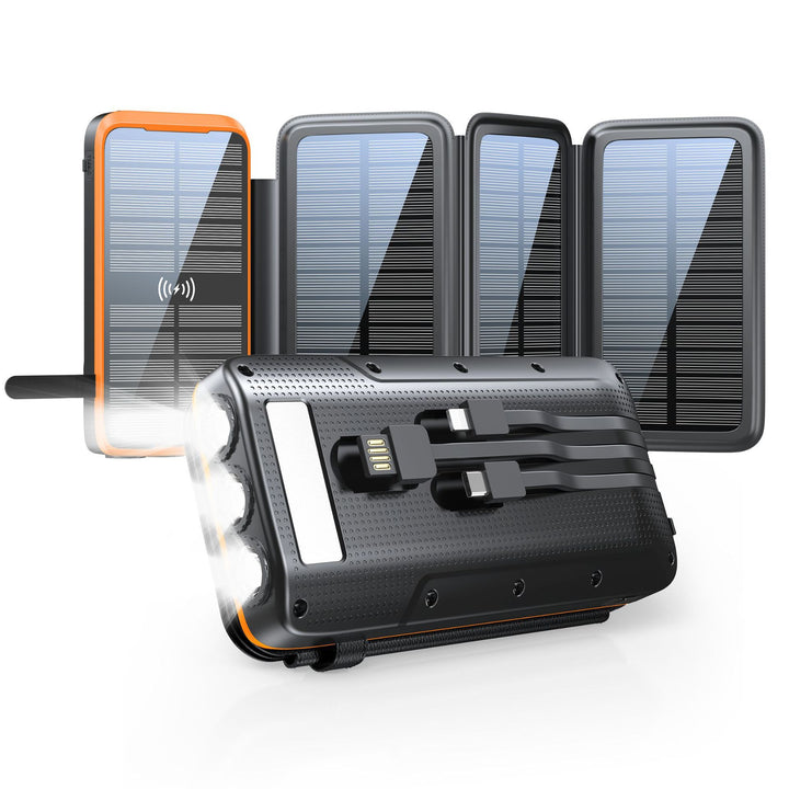 Solcelledrevet powerbank med LED-lamper Skanto