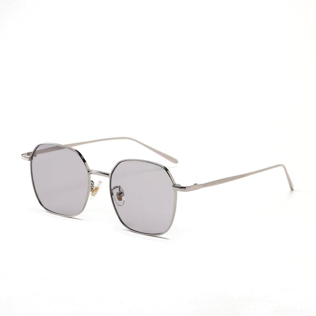 Dame geometrisk solbrille med moderne metallramme Skanto