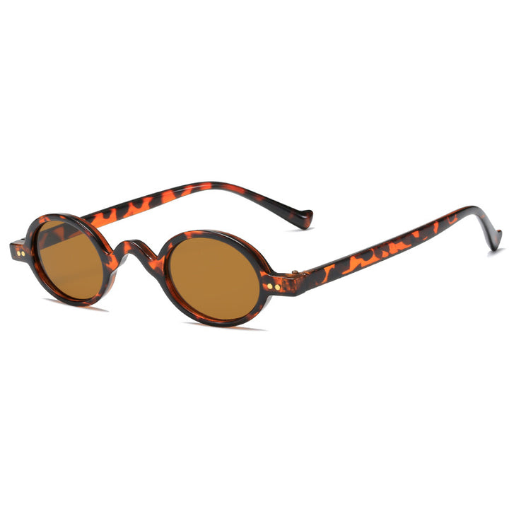 Dame rund solbrille i retrostil Skanto