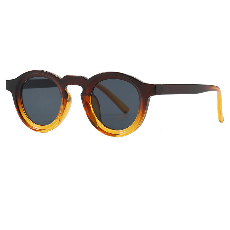 Damer fashionable runde solbriller med transparent ramme og UV-beskyttelse Skanto