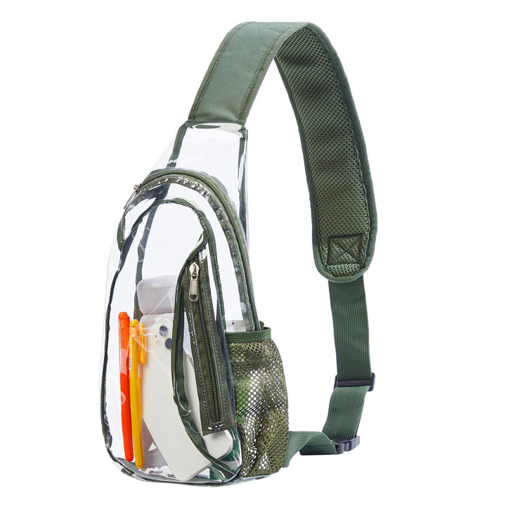 Unisex gjennomsiktig sling ryggsekk med flere rom Skanto