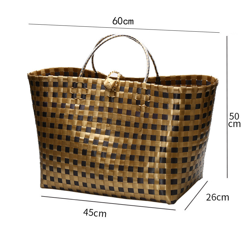 Stor kapasitet vevd handlebag Skanto
