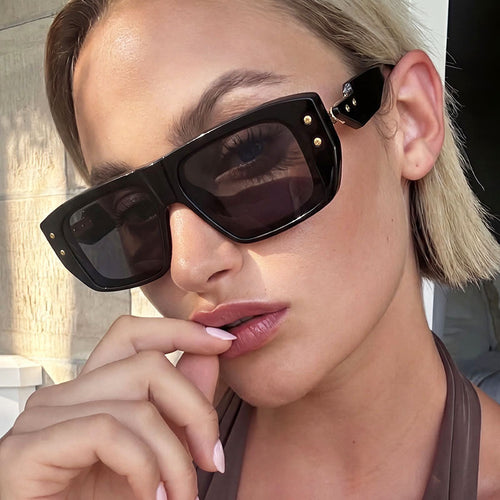 Damer moterik kvadratisk brille med flerfarget gjennomsiktig ramme Skanto