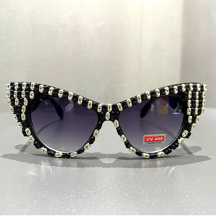 Dame Cat-Eye solbriller med farget akzentuerte ramme Skanto