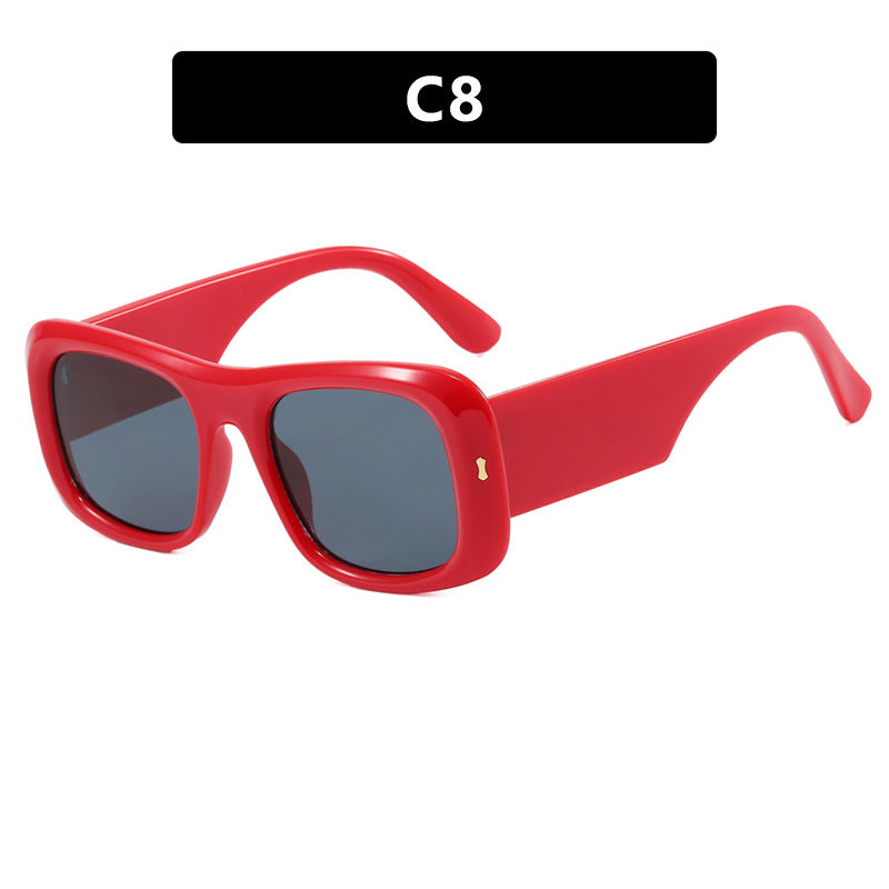 Damen kvadratisk solbrille med refleksjonsbeskyttende linser og moderne ramme konstruksjon Skanto