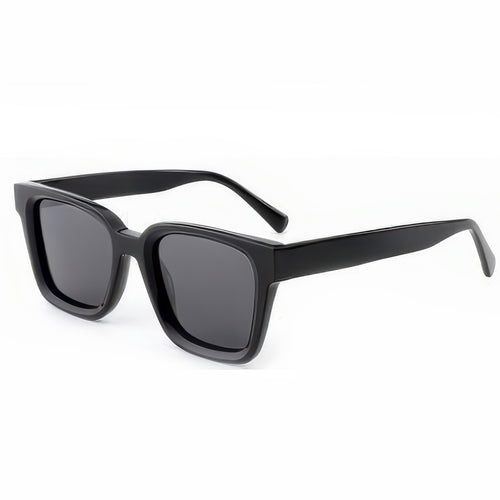 Dame moteriktig kvadratisk solbrille med transparent plastikkinn og polariserte linser Skanto