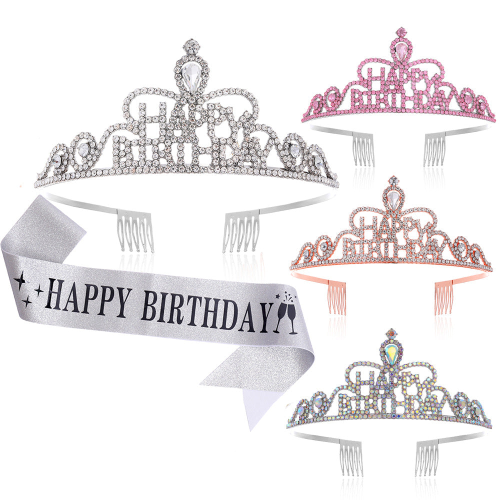 Dame Funkenkrone med "Happy Birthday" skrift Skanto