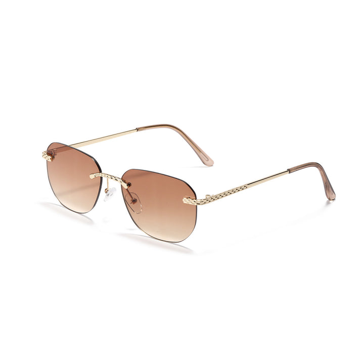 Damer casual oversized solbriller med elegant metallramme Skanto
