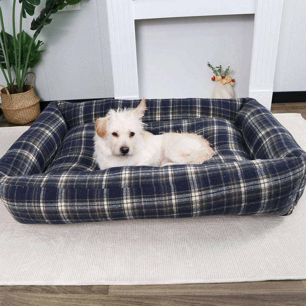 Koselig fleece-fôret hundeseng
