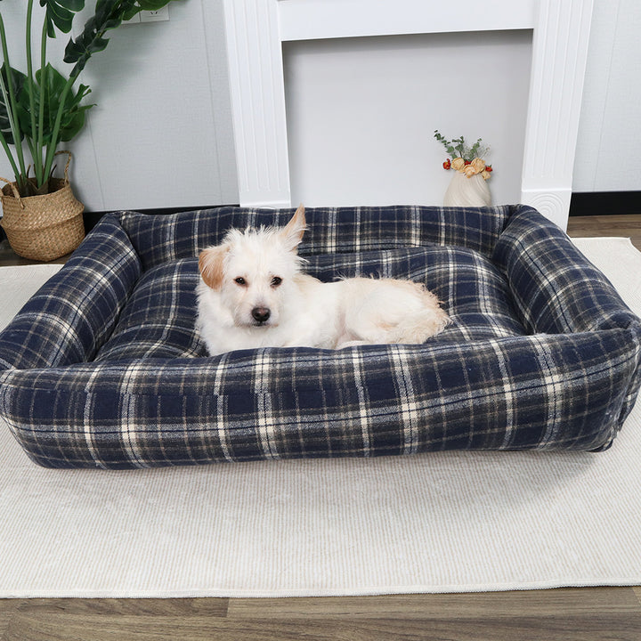 Koselig fleece-fôret hundeseng