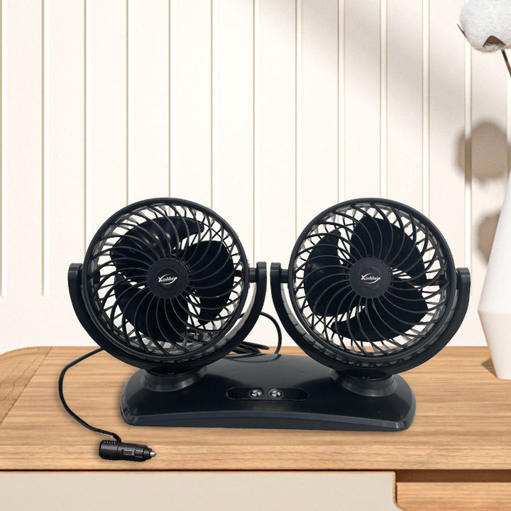 Dual-Head Bærbar Bil Ventilasjonsvifte Skanto