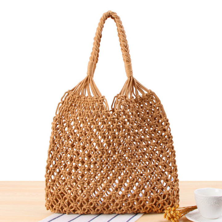 Handbag made of robust hand-knotted net material Skanto