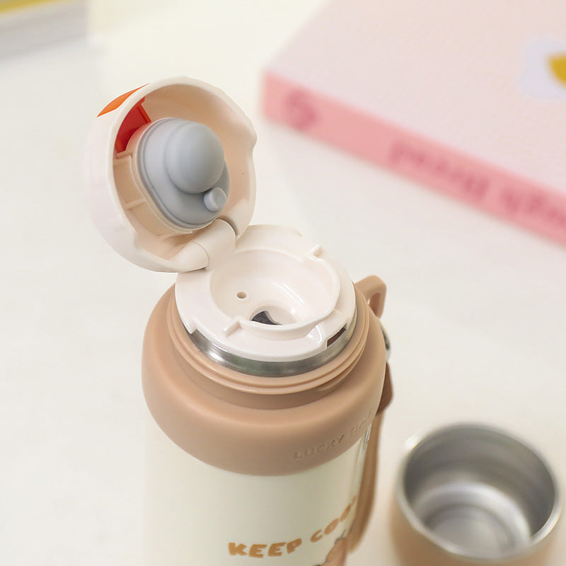 Insulated stainless steel water bottle with animal-friendly design Skanto