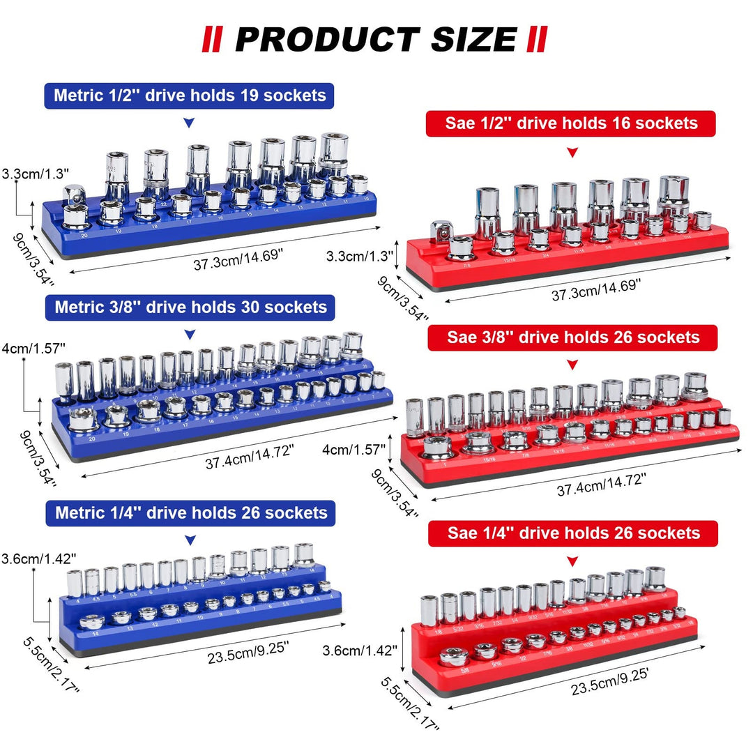 Heavy-Duty Magnetisk Socket Organizer Skanto