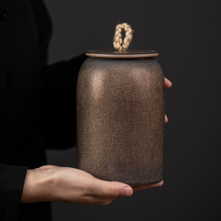 Skanto | Kjøkken Vintage Oppbevaringskrukke for Kaker og Sukker | Tett Keramikkrukke Gong Fu