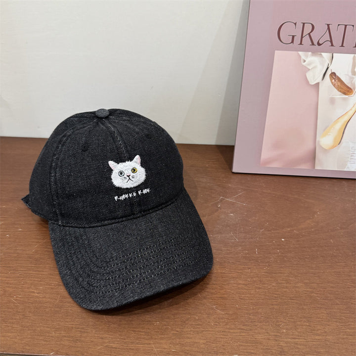 Kvinnenes avslappede bomulls baseball cap med kattedeling Skanto
