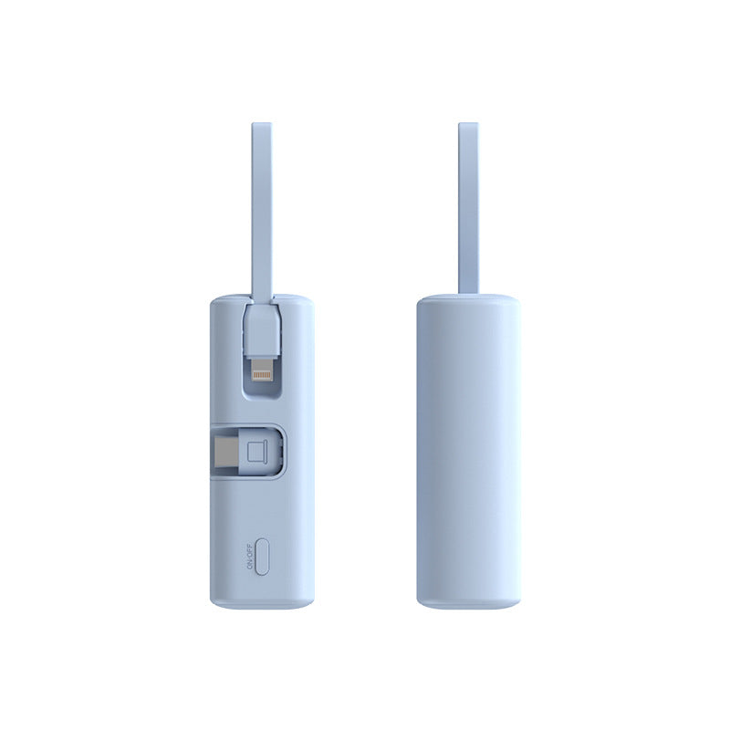 Kompakt Powerbank med innebygd ladekabel og LED-indikator Skanto