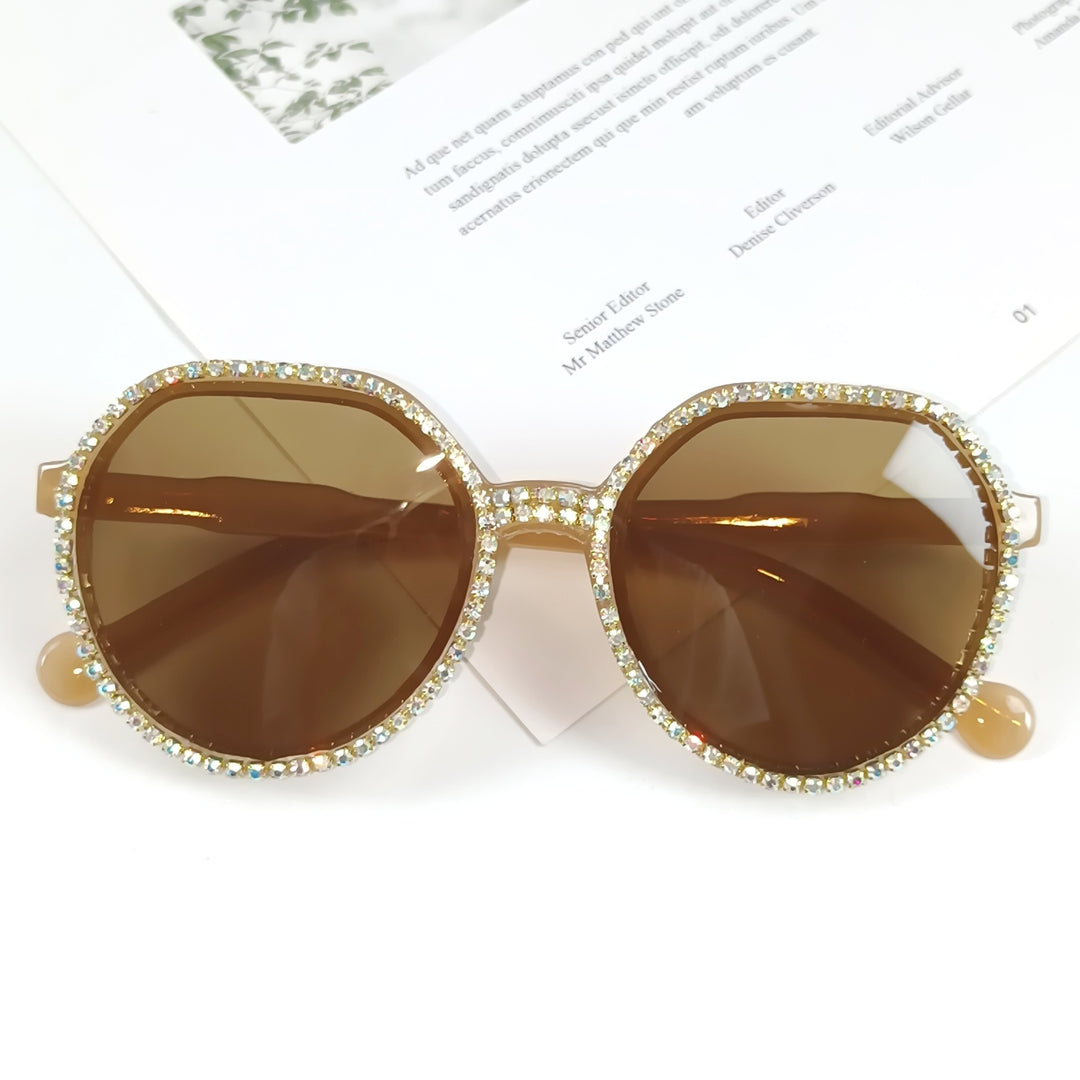 Dame Glitrende Oversized Solbriller Skanto