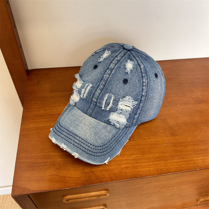 Kvinne Slitt Denim Justerbar Baseball Caps Skanto