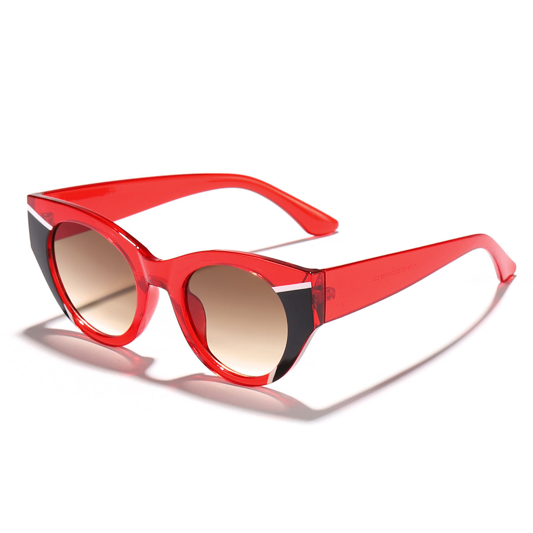Dame moteriktig solbrille med unik leoprint Skanto