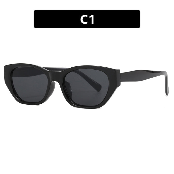 Dame Cat-Eye solbriller med transparent, geometrisk ramme Skanto