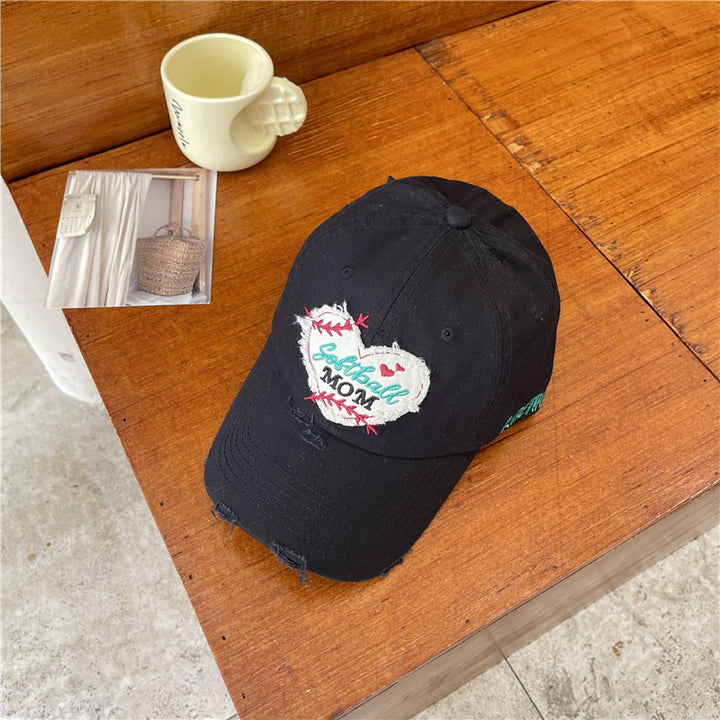 Kvinne Slitt Softball Mom Patch Basecap Skanto