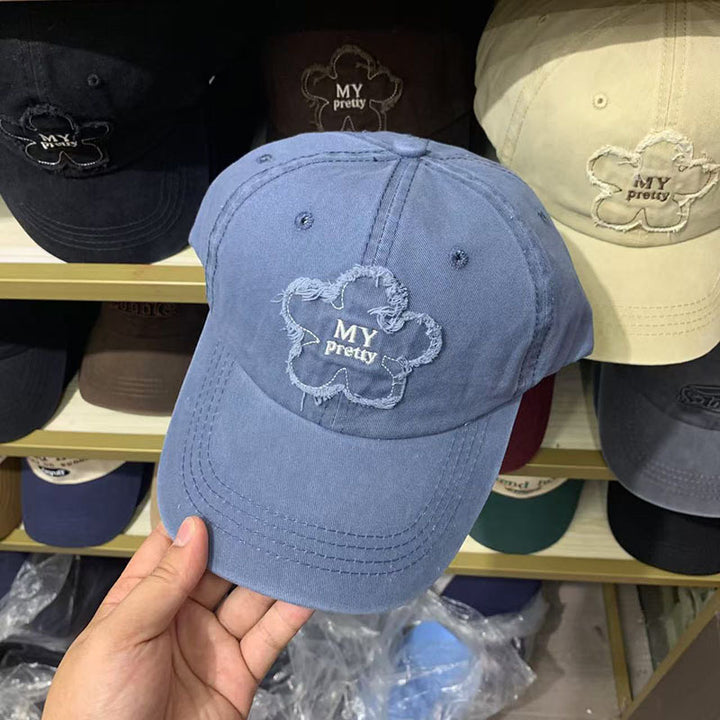 Kvinne Slitt Blomsterbrodert Baseball Caps Skanto