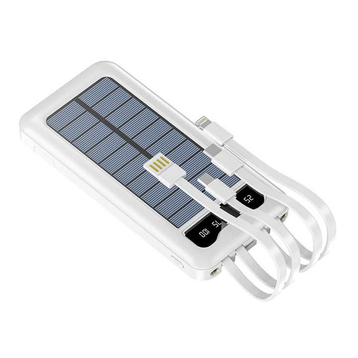 Bærekraftig solcelle powerbank med flere ladeporter og digital kapasitetsvisning Skanto