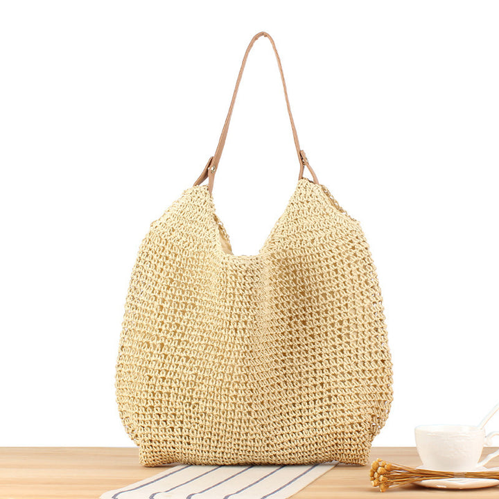 Handbag made of hand-knotted natural material with oversized storage space Skanto