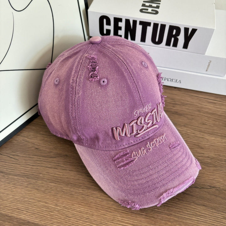 Kvinne Slitt Denim Justerbar Baseball Caps Skanto