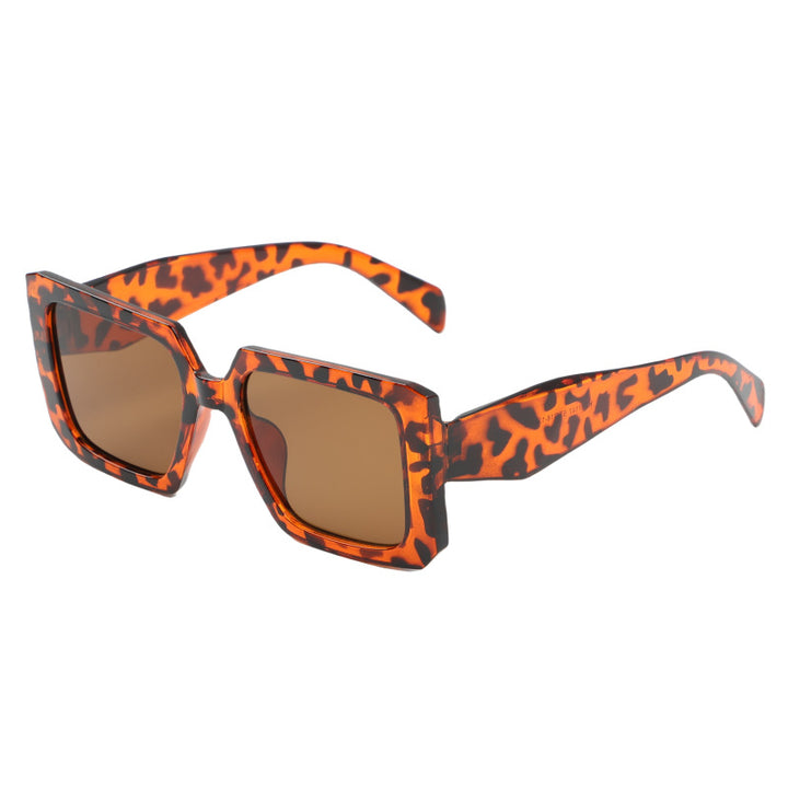 Dame trendy oversized solbriller i leopardmønster Skanto