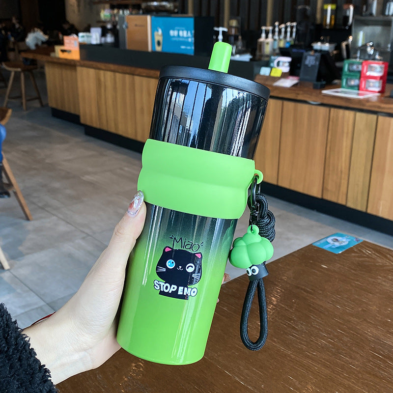Dame leken kaffekopp med silikondeksel og integrert anheng Skanto