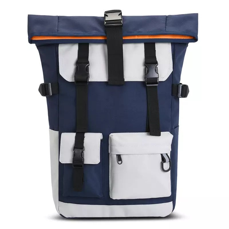 Moderne Rolltop-ryggsekk med multifunksjonelle utvendige lommer Skanto