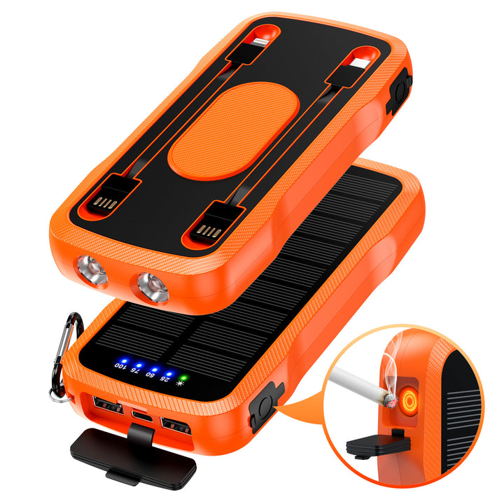 Solar-lader med innebygde USB-porter og LED-lamper Skanto
