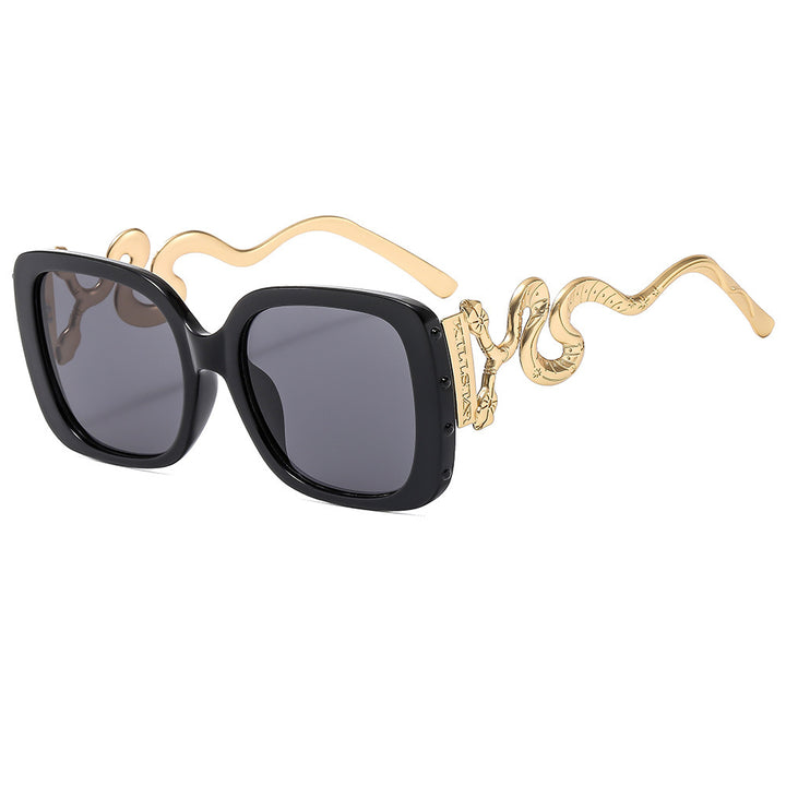 Dame ekstravagant designer solbrille med luksuriøs slangeramme Skanto