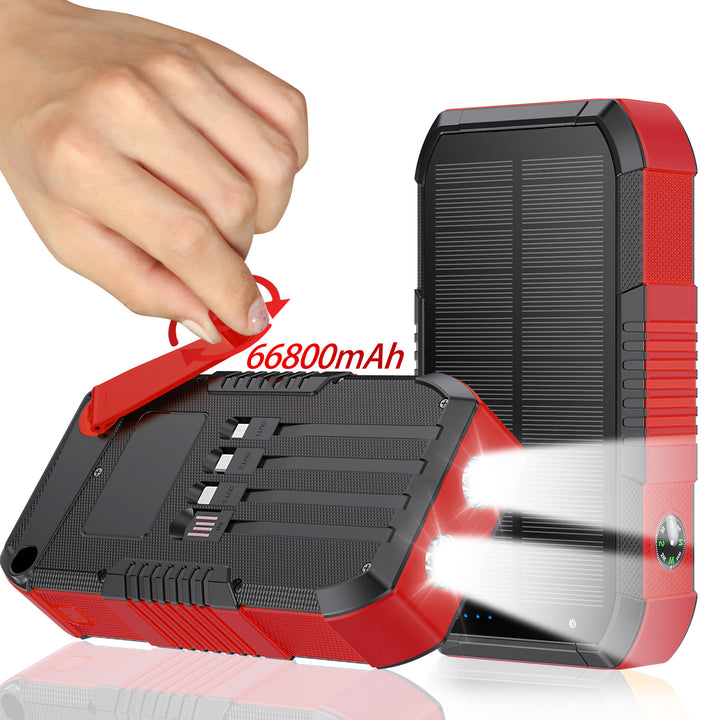 Solar Powerbank med 66800Mah og LED-lampe Skanto