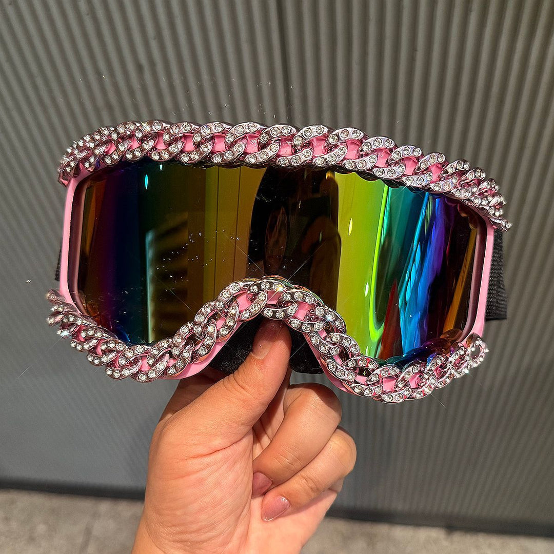 Damer Sportslig elegant skibrille med strassdekorert ramme Skanto